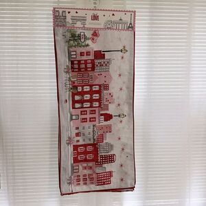 City of LOVE Paris France White Red Multi Metallic Hand Made Table Runner